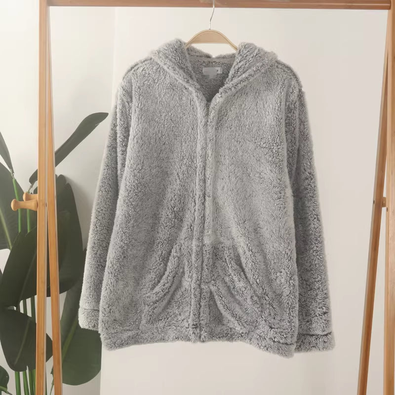 Thickened Coral Fleece & Soft Cotton Fleece Long-Sleeve Loungewear